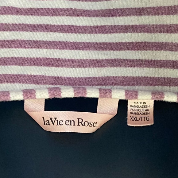 La Vie en Rose Striped Lounge Cami w/ Built-in Bra – Size XXL - Picture 5 of 13